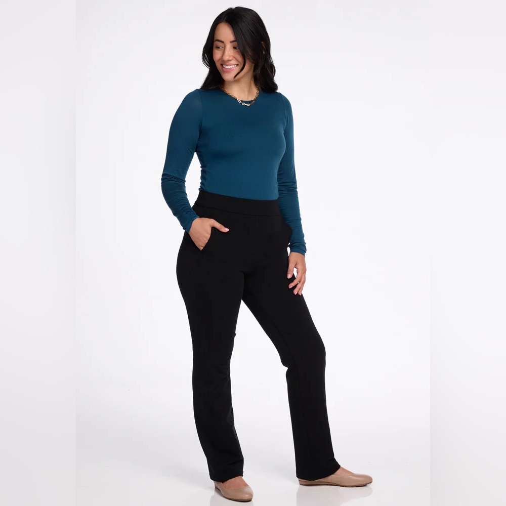 Woolx Emerson Straight Leg Pants in Black - Picture 2 of 10